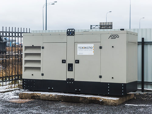 Дизель-генератор 100 кВт в кожухе с АВР для авторемонтной мастерской в Петербурге