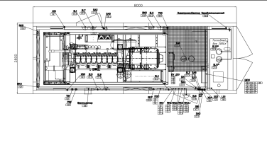 ДГУ 818 кВт с британским двигателем Perkins и генератором Stamford в контейнере для ТРК PLAZMA в Мурманске – чертеж из проектной документации 4 из 6