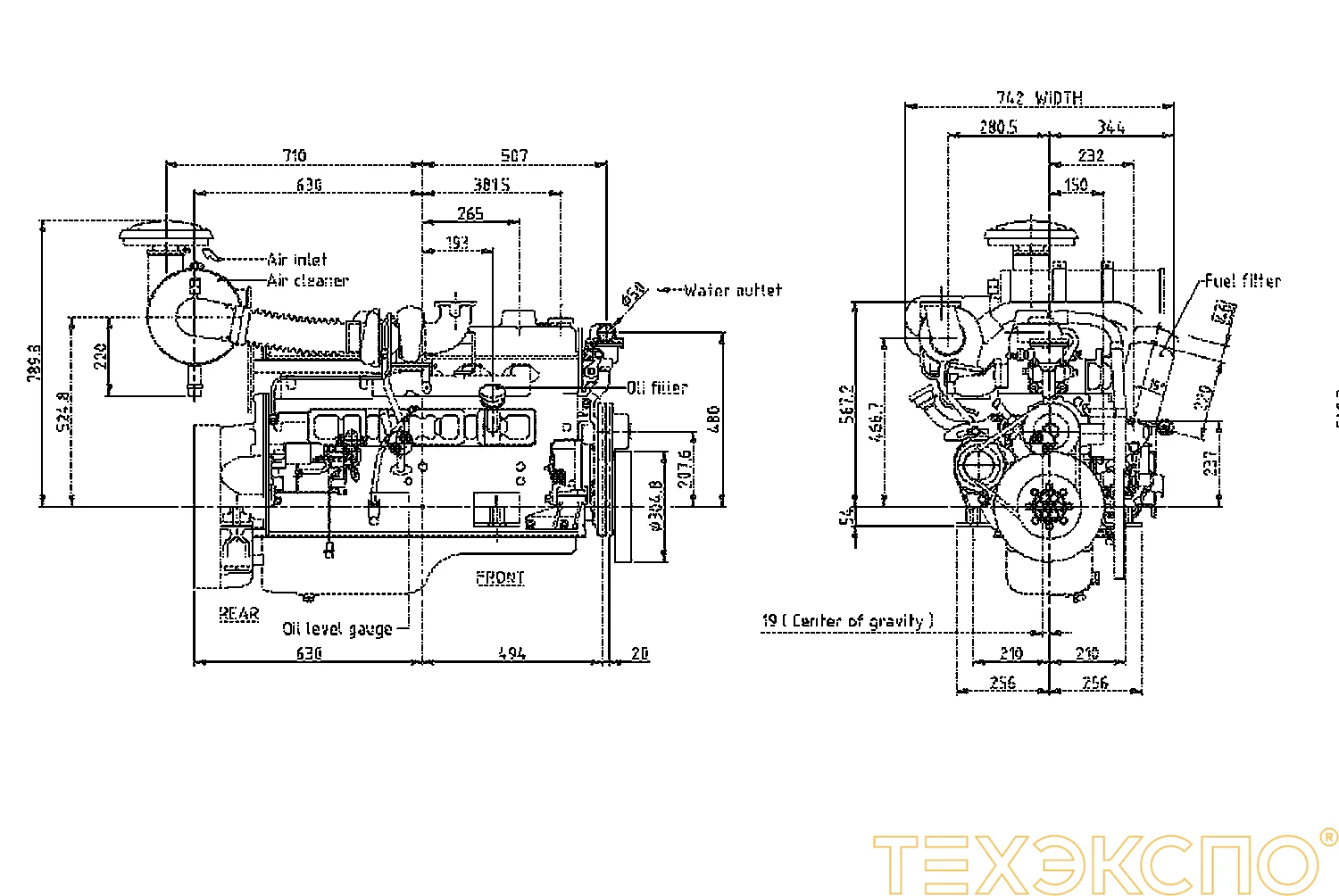 Mitsubishi 6D16-TLE2DB - 0 кВт купить  | Двигатель в Техэкспо