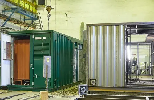 Контейнеры с камерами шумоглушения и шумозащитными маркизами для высоковольтных ДГУ объекта