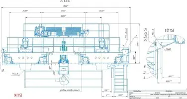 Два мостовых крана и таль для стенда приемочных испытаний насосного оборудования реактора БРЕСТ-300 – чертеж из проектной документации 1 из 5