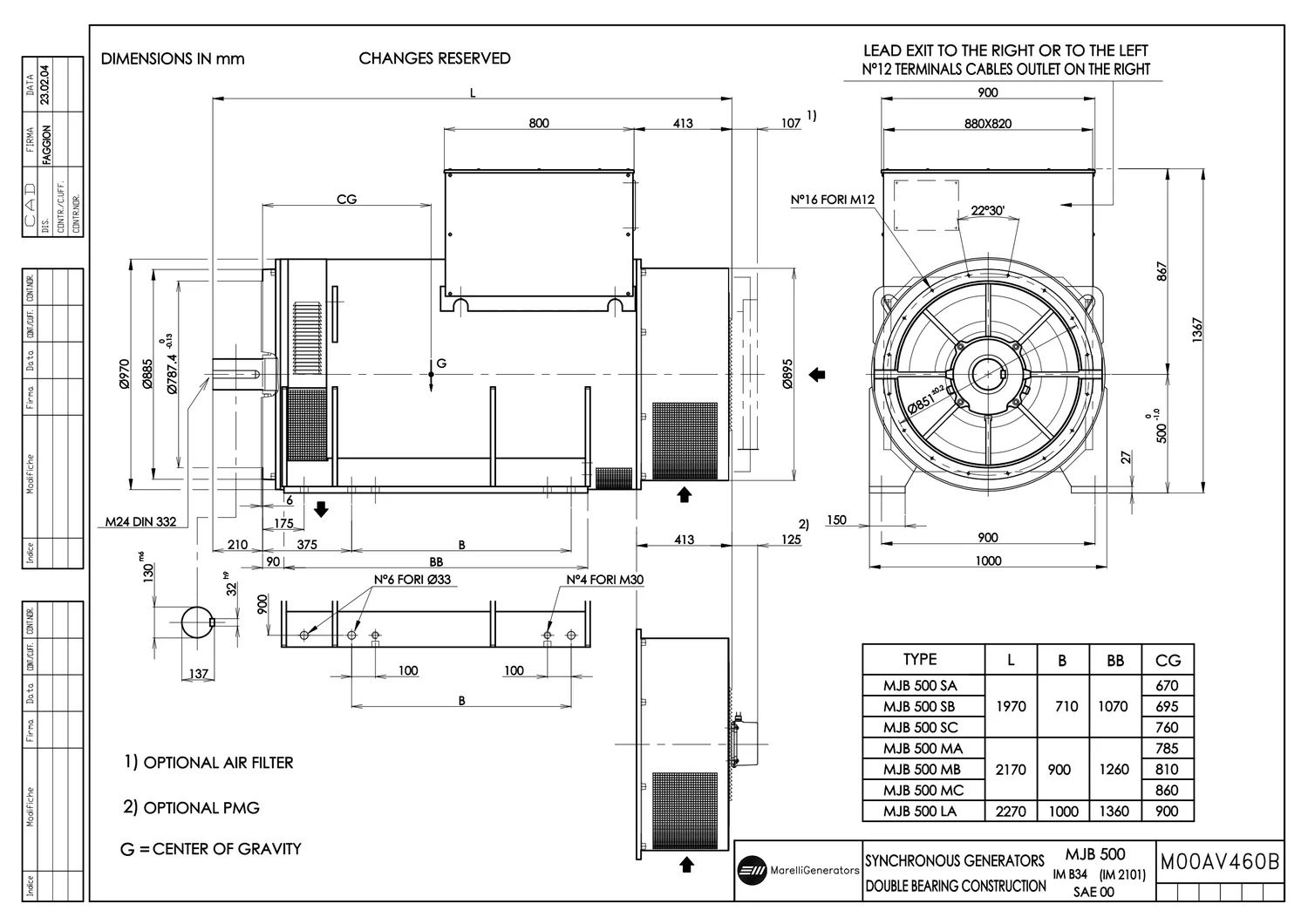 Marelli MJB 500 MB4 - 1760 кВт купить  | Генератор в Техэкспо