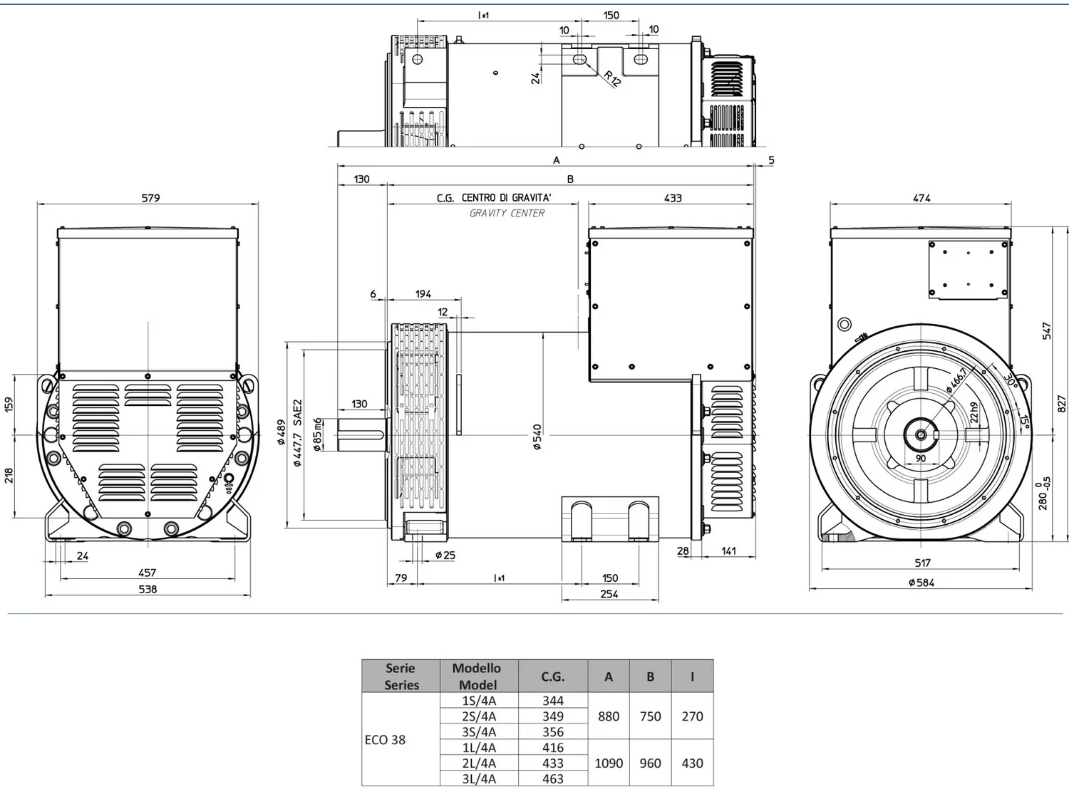 Mecc Alte ECO38-1L/4 - 200 кВт купить  за 379&nbsp;324 рублей | Генератор в Техэкспо