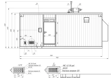 Два контейнера энергокомплекса 1200 кВт для производителя биопрепаратов «Генериум» – чертеж из проектной документации 5 из 5