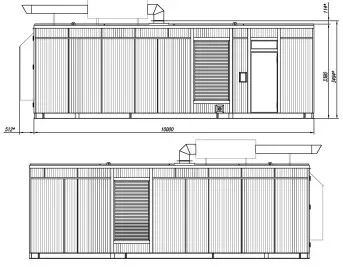Два блок-контейнера для высоковольтного энергокомплекса в Усть-Луге – чертеж из проектной документации 2 из 3