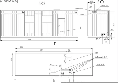 Контейнеры для высоковольтных ДЭС 1,2 МВт в параллели для лесозаготовительного предприятия – чертеж из проектной документации 3 из 5