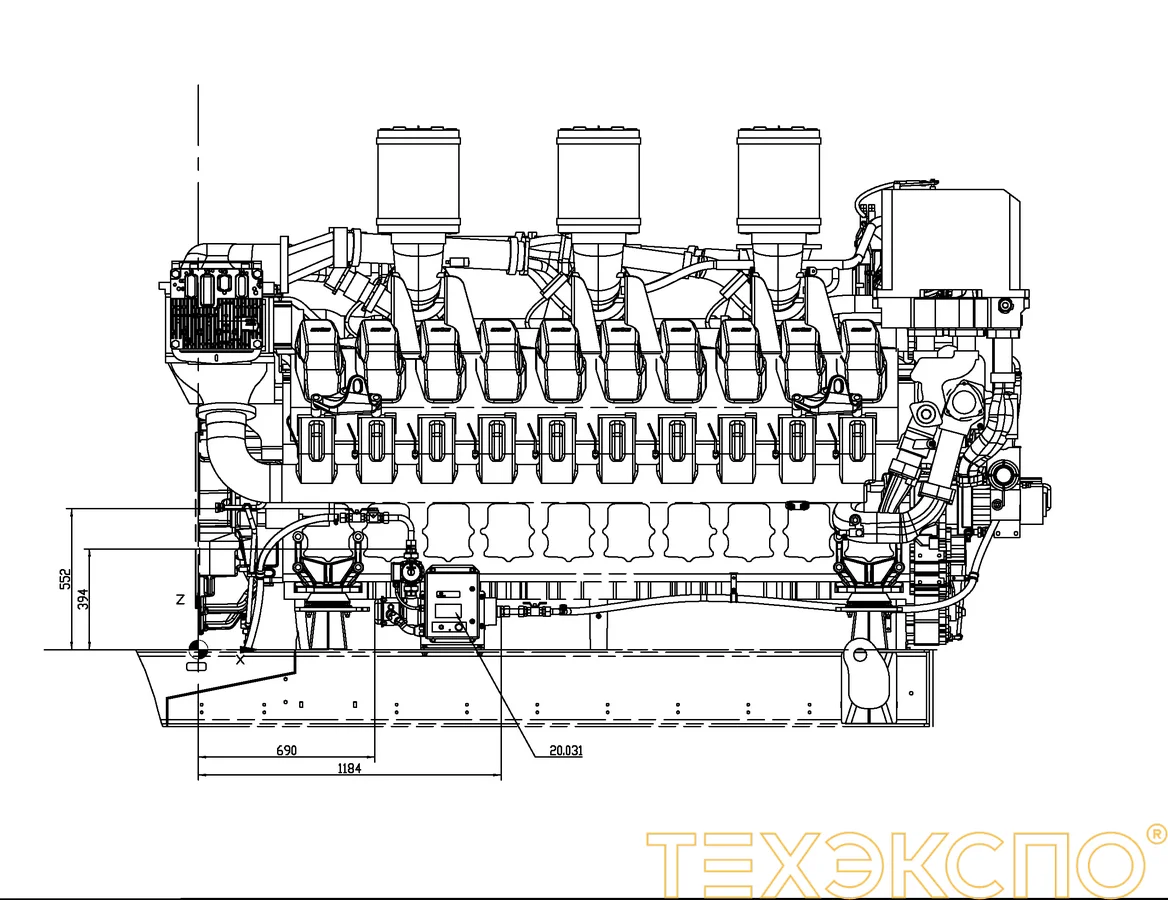 MTU 16V4000G23 - 0 кВт купить  | Двигатель в Техэкспо