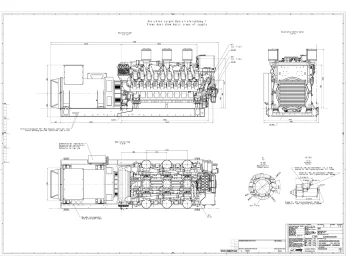 Немецкая ДГУ MTU единичной мощностью 2547 кВт в контейнере для газовой компании "НОВАТЭК" – чертеж из проектной документации 3 из 11
