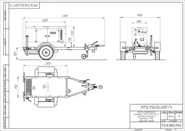 Поставка трех передвижных ДГУ общей мощностью 200 кВт, г. Сергиев Посад – чертеж из проектной документации 2 из 3