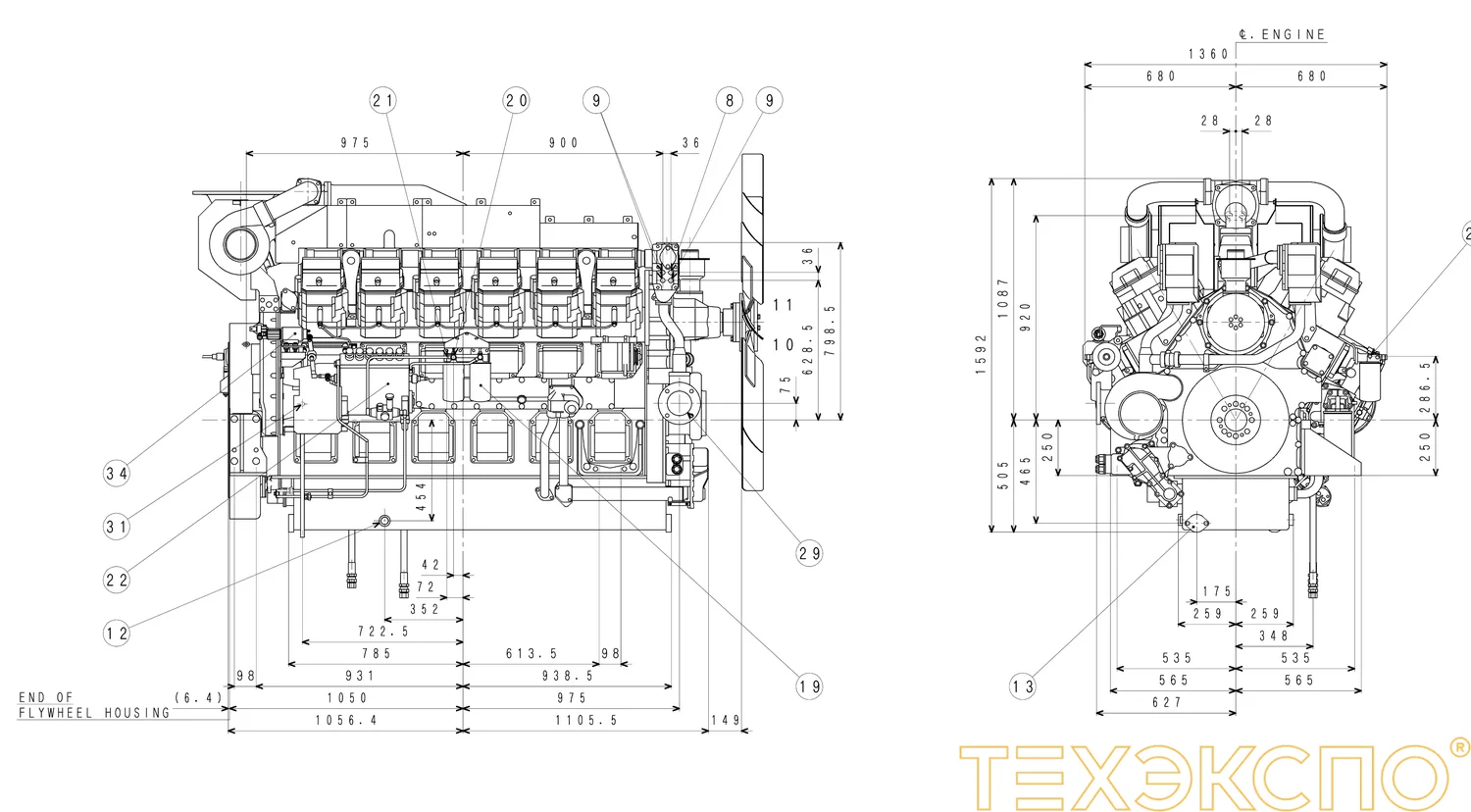 Mitsubishi S12R-PTA - 0 кВт купить  | Двигатель в Техэкспо