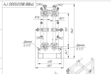 Два контейнера с тепловым модулем для газопоршневой установки – чертеж из проектной документации 1 из 14