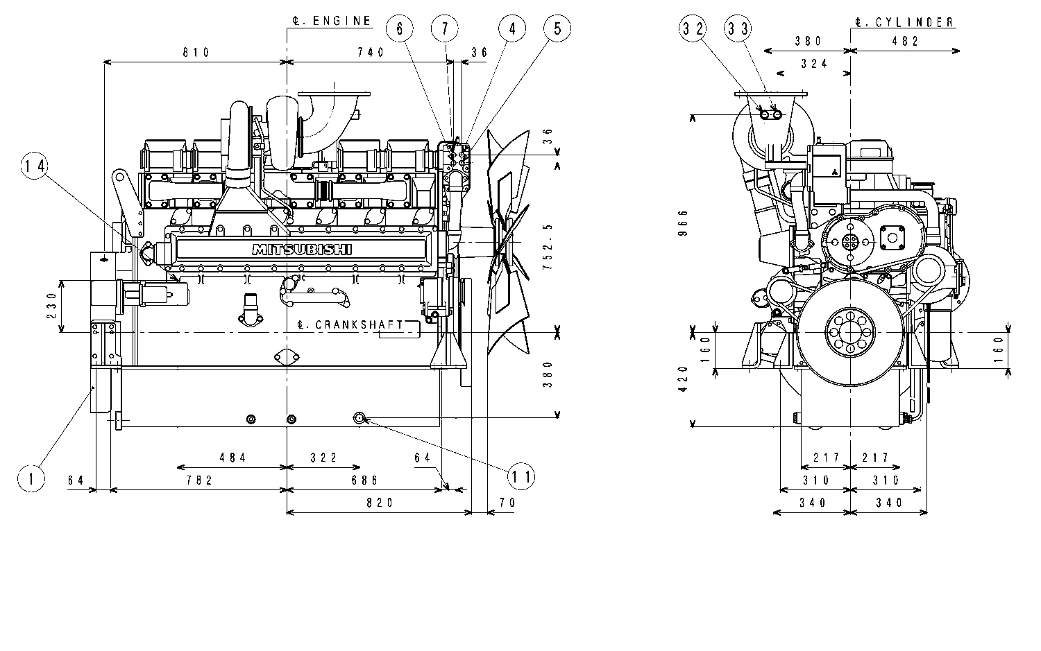 Mitsubishi S6R2-PTA - 0 кВт купить  | Двигатель в Техэкспо