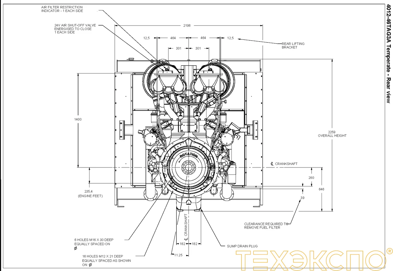 Perkins 4012-46TAG3A - 0 кВт купить  | Двигатель в Техэкспо