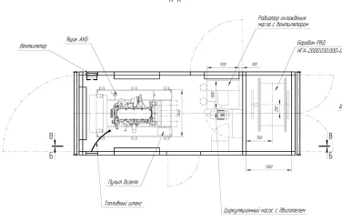 Производство трех контейнеров для насосной установки «Белоруснефти» – чертеж из проектной документации 2 из 7