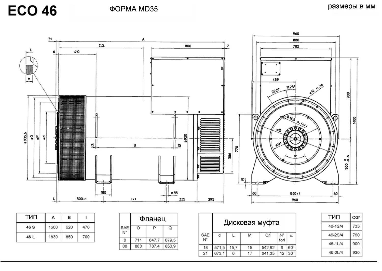 Mecc Alte ECO46-1L/4A - 1680 кВт купить  | Генератор в Техэкспо
