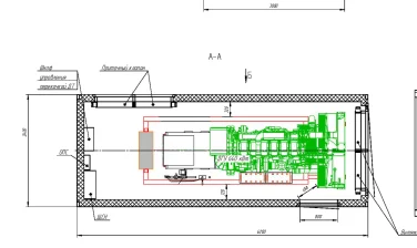 Контейнер для ДГУ погрузочного крана в Мурманске – чертеж из проектной документации 3 из 5