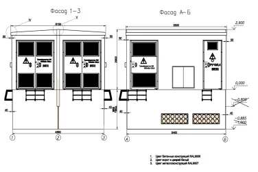 Замена трансформаторной подстанции КТПН, прокладка и подключение силового оборудования для ГУП «Водоканал Санкт-Петербурга» – чертеж из проектной документации 1 из 4