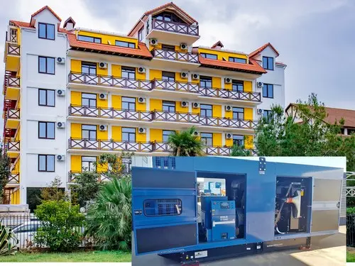 Дизель-генератор SDMO 320 кВт кожухе для отеля Апсара в Абхазии