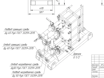 Два контейнера с тепловым модулем для газопоршневой установки – чертеж из проектной документации 4 из 14