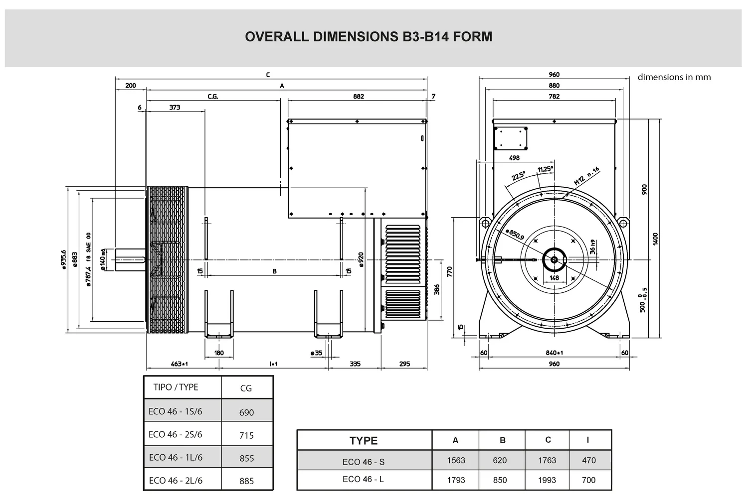Mecc Alte ECO46-1L/6 - 1200 кВт купить  | Генератор в Техэкспо