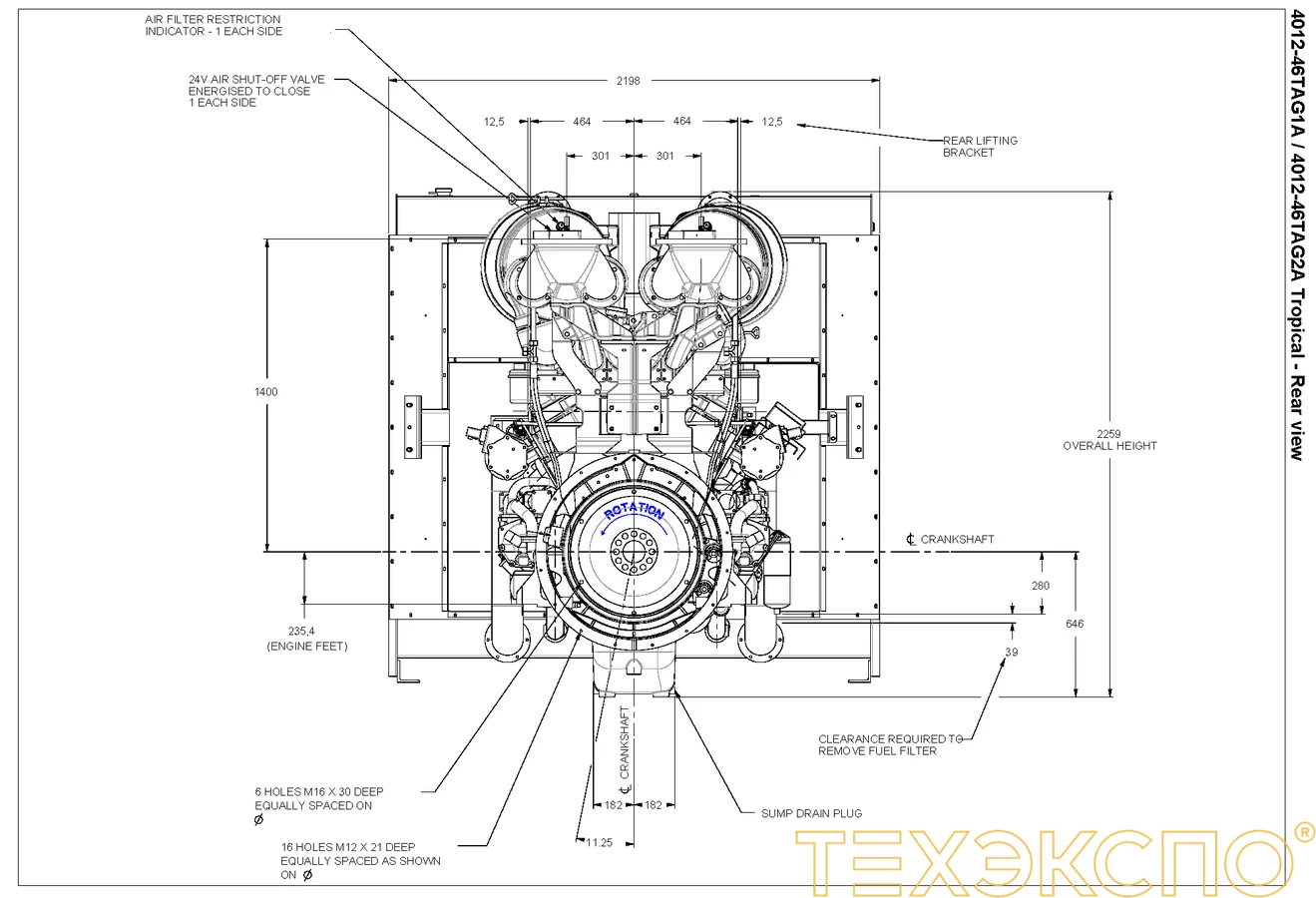 Perkins 4012-46TAG2A - 0 кВт купить  | Двигатель в Техэкспо