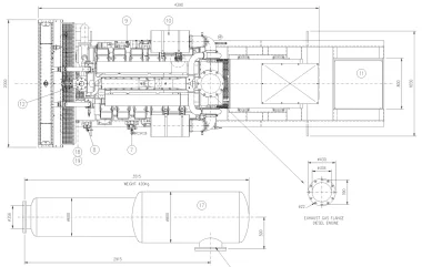 Чертеж высоковольтной ДЭС 10,5 кВ мощностью 1120 кВт – фото 1 из 4