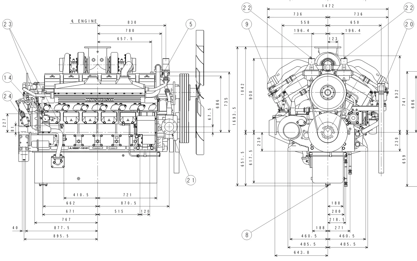 Mitsubishi S12H-PTA-S - 0 кВт купить  | Двигатель в Техэкспо