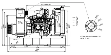 ДГУ Doosan 420 и 600 кВт для шахты на Караканском месторождении в Кузбассе – чертеж из проектной документации 2 из 11