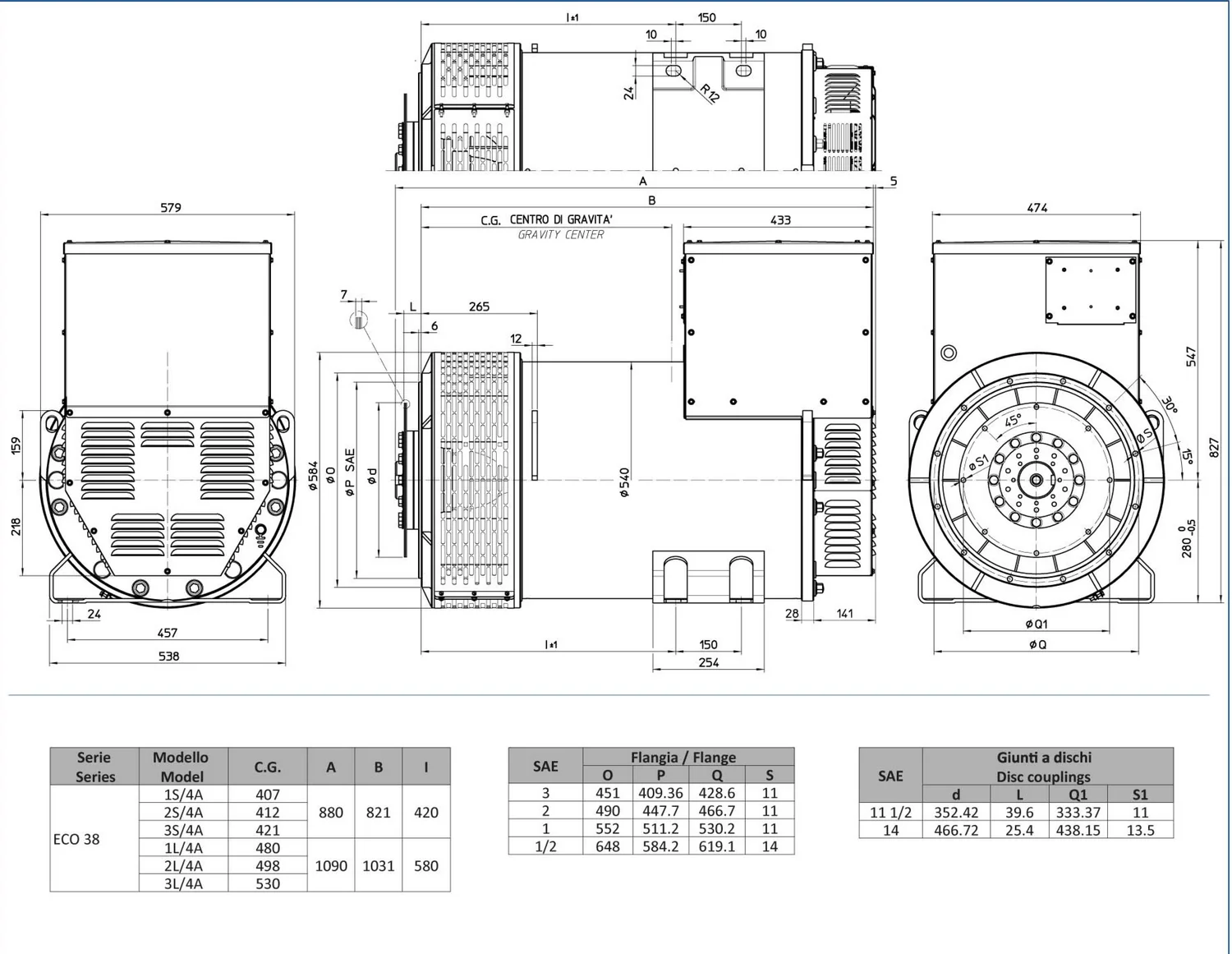 Mecc Alte ECO38-3L/4 - 280 кВт купить  за 468&nbsp;346 рублей | Генератор в Техэкспо