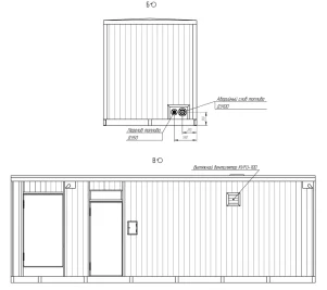 Два контейнера для ДГУ 800 кВт для контейнерного терминала (КТСП) в Петербурге – чертеж из проектной документации 4 из 5