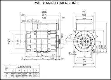  Высоковольтный альтернатор 6,3-6,6 кВ: ECO49MV 4 A, pitch 5/6 (2620 - 6108 кВА) – фото 10 из 14