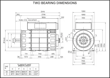  Высоковольтный альтернатор 6,3-6,6 кВ: ECO49MV 4 A, pitch 5/6 (2620 - 6108 кВА) – фото 2 из 14