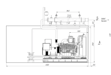 Два контейнера с тепловым модулем для газопоршневой установки – чертеж из проектной документации 10 из 14
