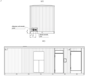 Два контейнера для ДГУ 800 кВт для контейнерного терминала (КТСП) в Петербурге – чертеж из проектной документации 2 из 5