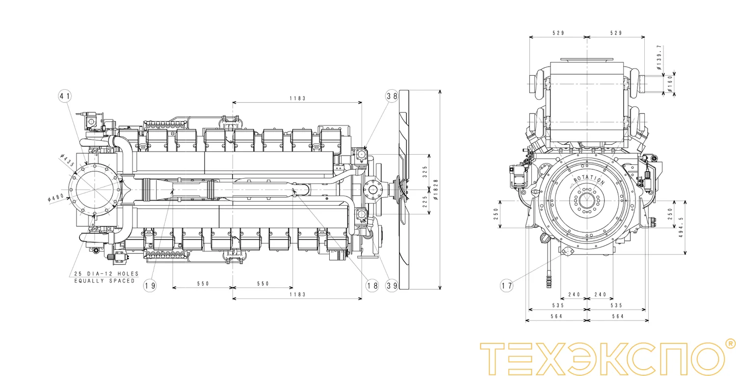 Mitsubishi S16R-PTA2 - 0 кВт купить  | Двигатель в Техэкспо