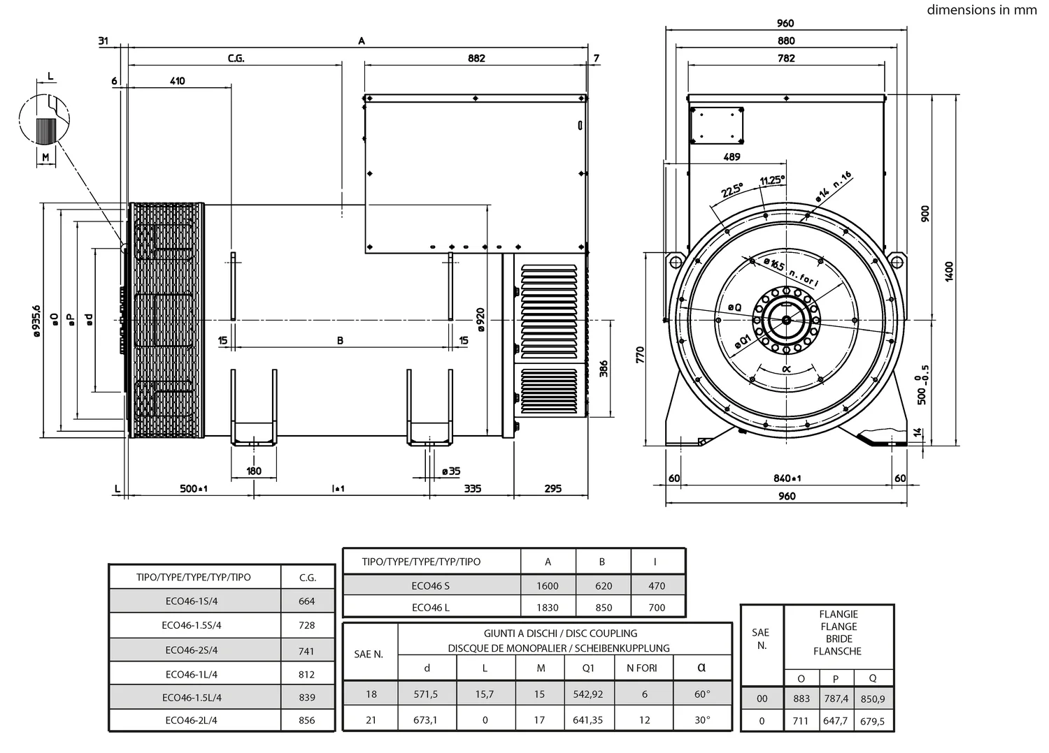 Mecc Alte ECO46-2L/4A - 2000 кВт купить  | Генератор в Техэкспо