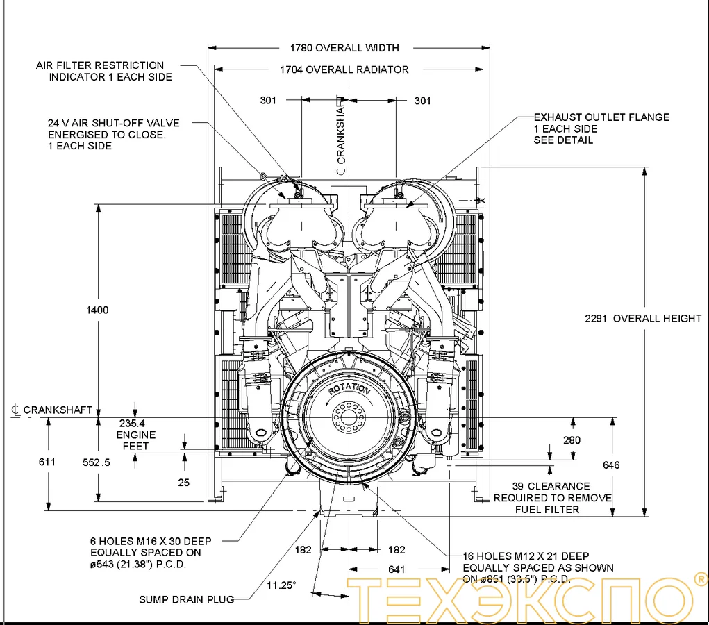 Perkins 4012-46TWG3A - 0 кВт купить  | Двигатель в Техэкспо
