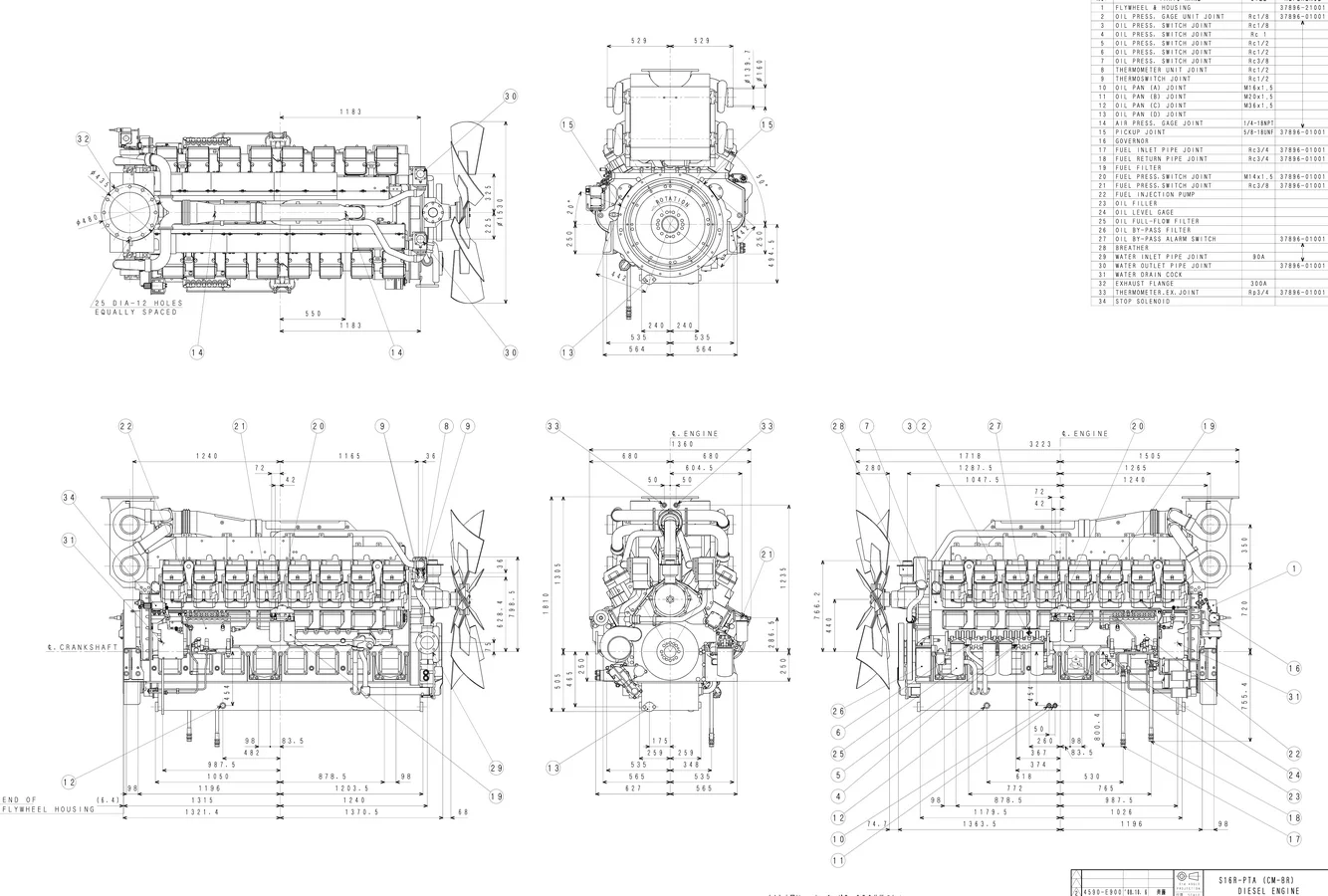 Mitsubishi S16R-PTA - 0 кВт купить  | Двигатель в Техэкспо