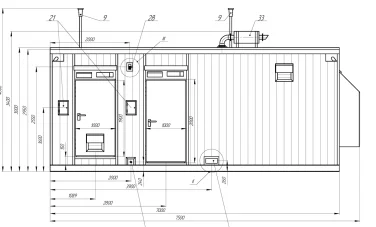 Два контейнера энергокомплекса 1200 кВт для производителя биопрепаратов «Генериум» – чертеж из проектной документации 2 из 5