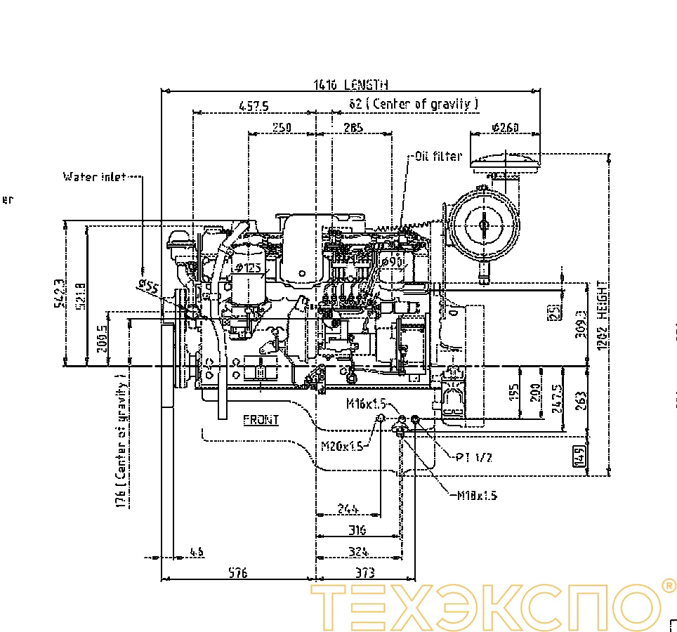 Mitsubishi 6D16-TLE2D - 0 кВт купить  | Двигатель в Техэкспо