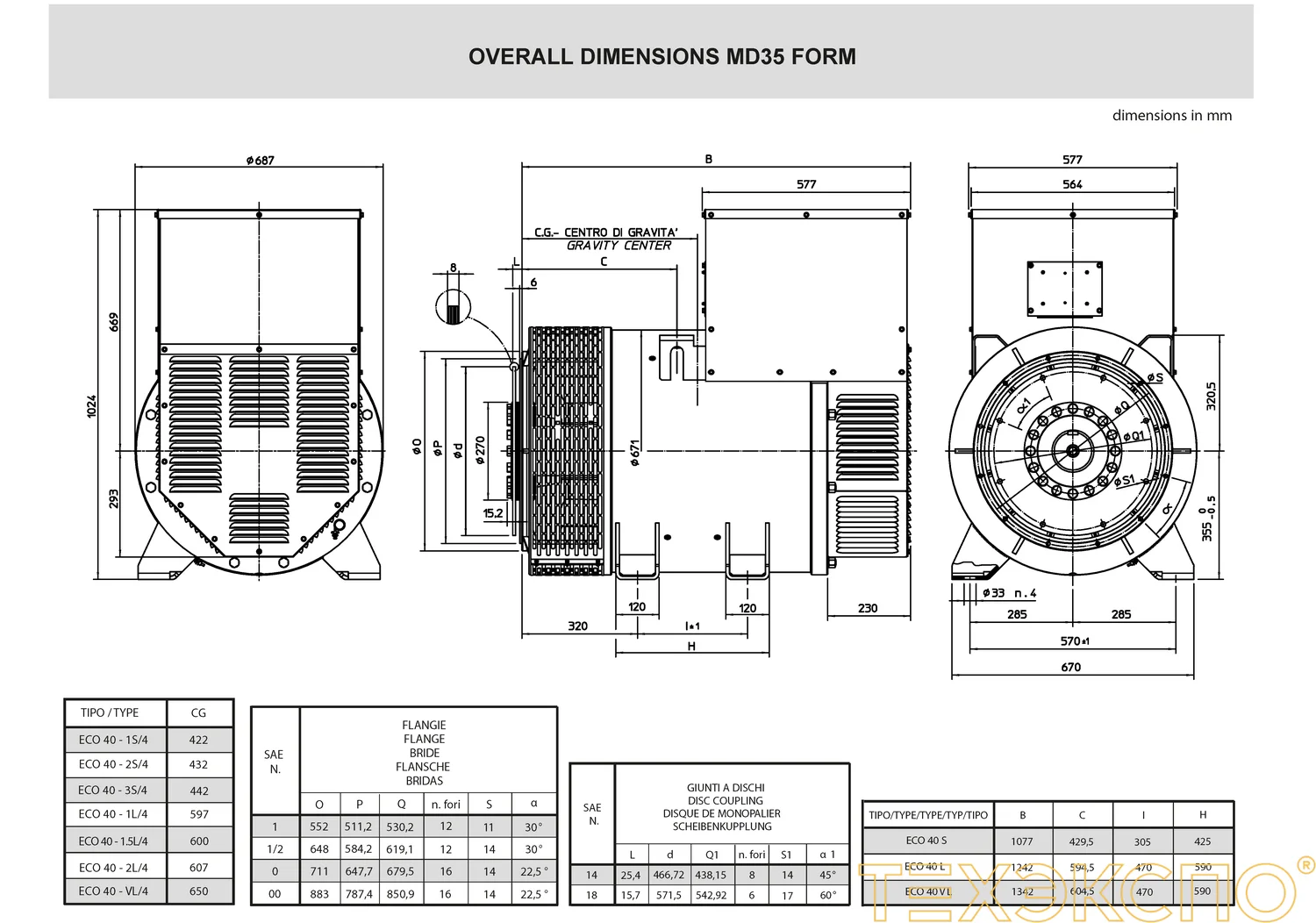 Mecc Alte ECO40-3S/4 - 400 кВт купить  за 680&nbsp;208 рублей | Генератор в Техэкспо