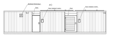 Цельносварной контейнер для размещения газотурбинной электростанции АЭС-2500 – чертеж из проектной документации 2 из 5