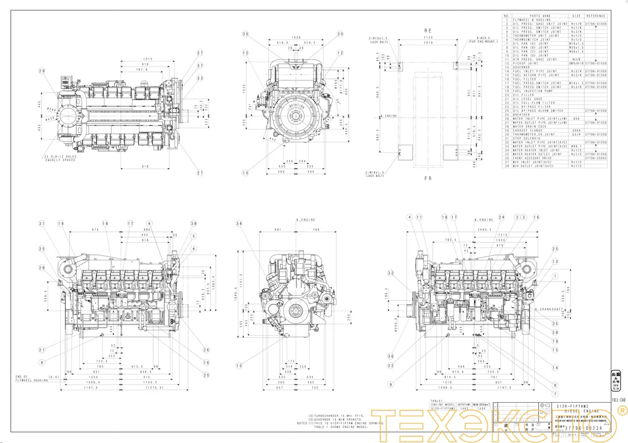 Mitsubishi S12R-PTAW - 0 кВт купить  | Двигатель в Техэкспо