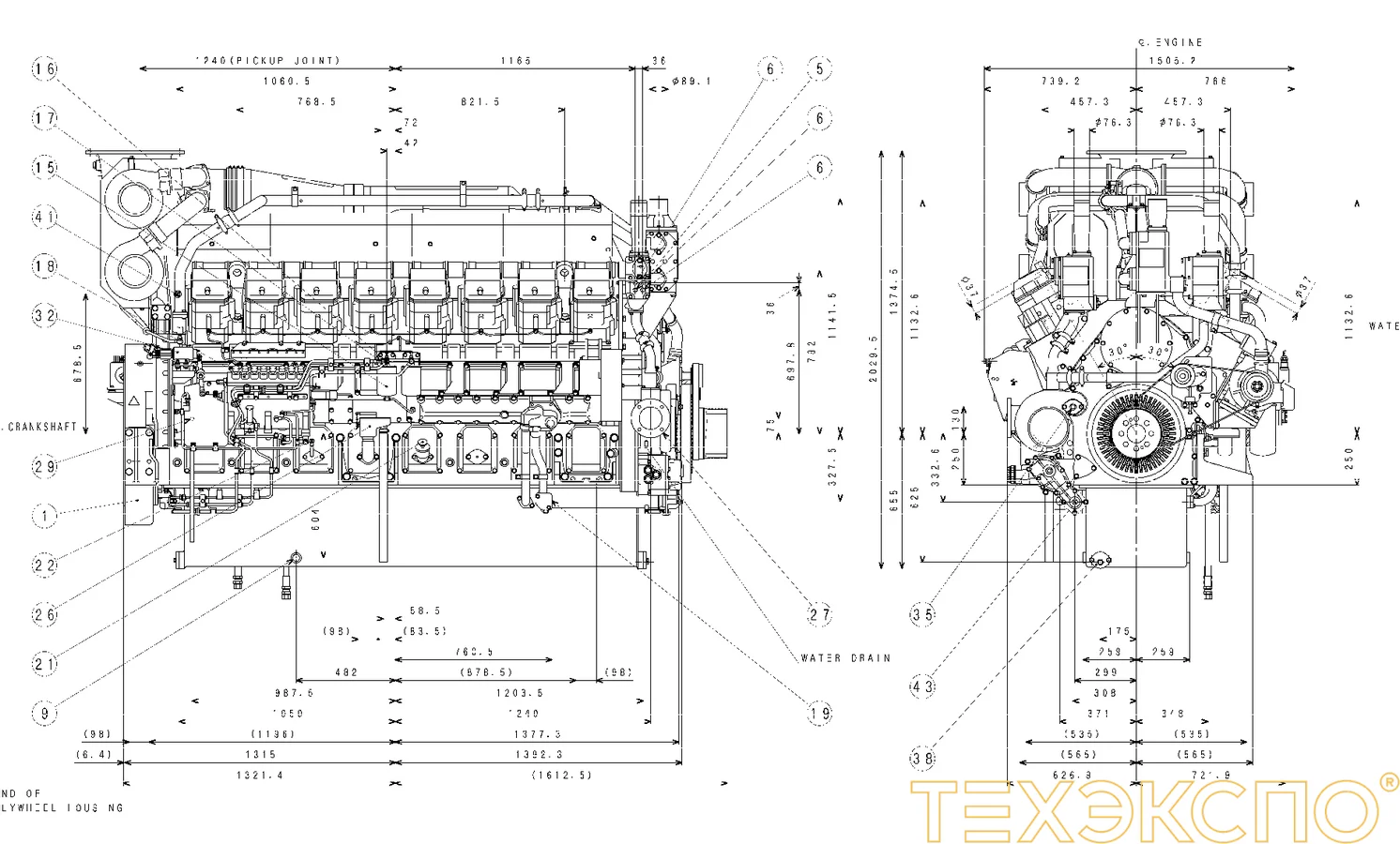 Mitsubishi S16R2-PTAW2-E - 0 кВт купить  | Двигатель в Техэкспо