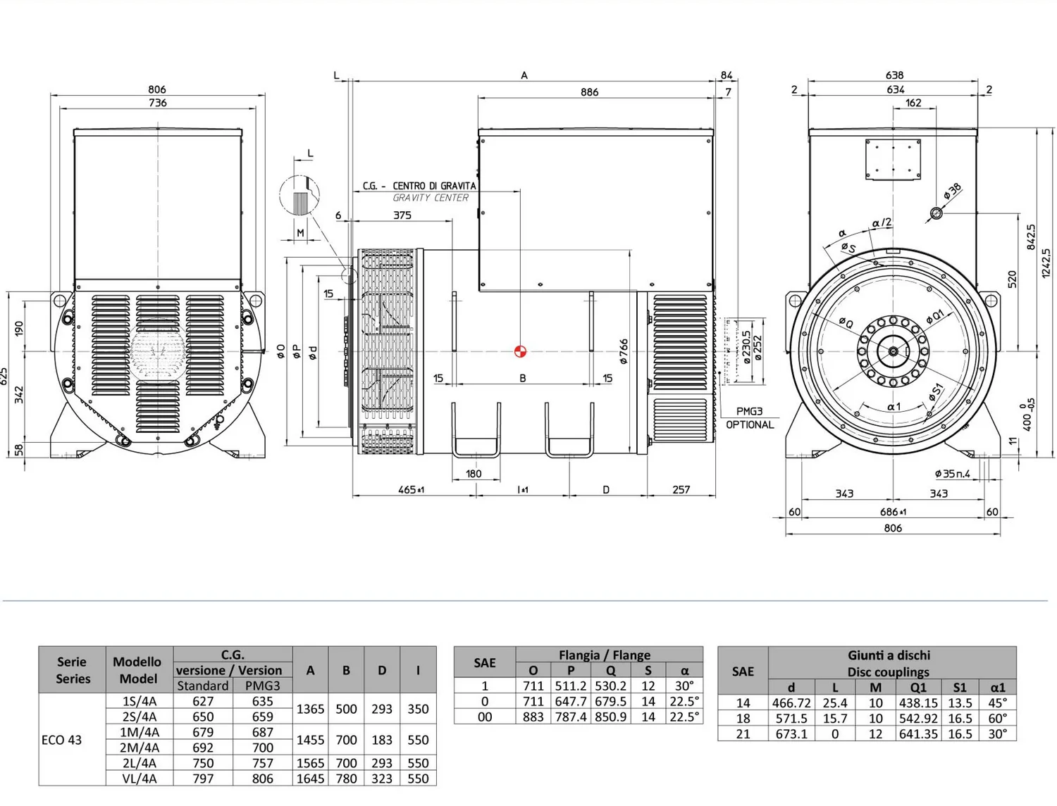 Mecc Alte ECO43-VL/4 - 1120 кВт купить  | Генератор в Техэкспо