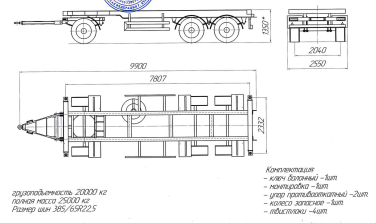 Передвижная ДЭС Cummins 800 кВт с топливным баком на 3000 л в Норильск для переработки лома цветных металлов – чертеж из проектной документации 6 из 6