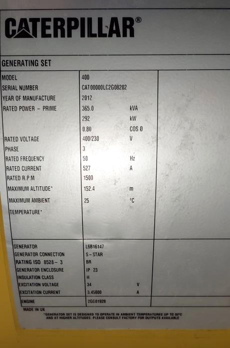 Caterpillar CAT 3406 - 2013г, новая, на консервации, склад ЯНАО - ДЭС 291 кВт  за 4&nbsp;300&nbsp;000 рублей | Дизельная электростанция в Техэкспо