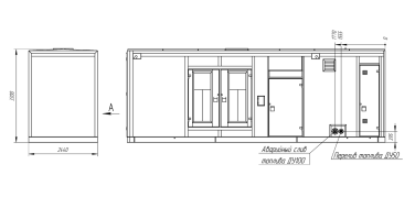 ДЭС 1200 кВт Mitsubishi с резервуаром 4500 л для Боткинской больницы в Москве – чертеж из проектной документации 3 из 8