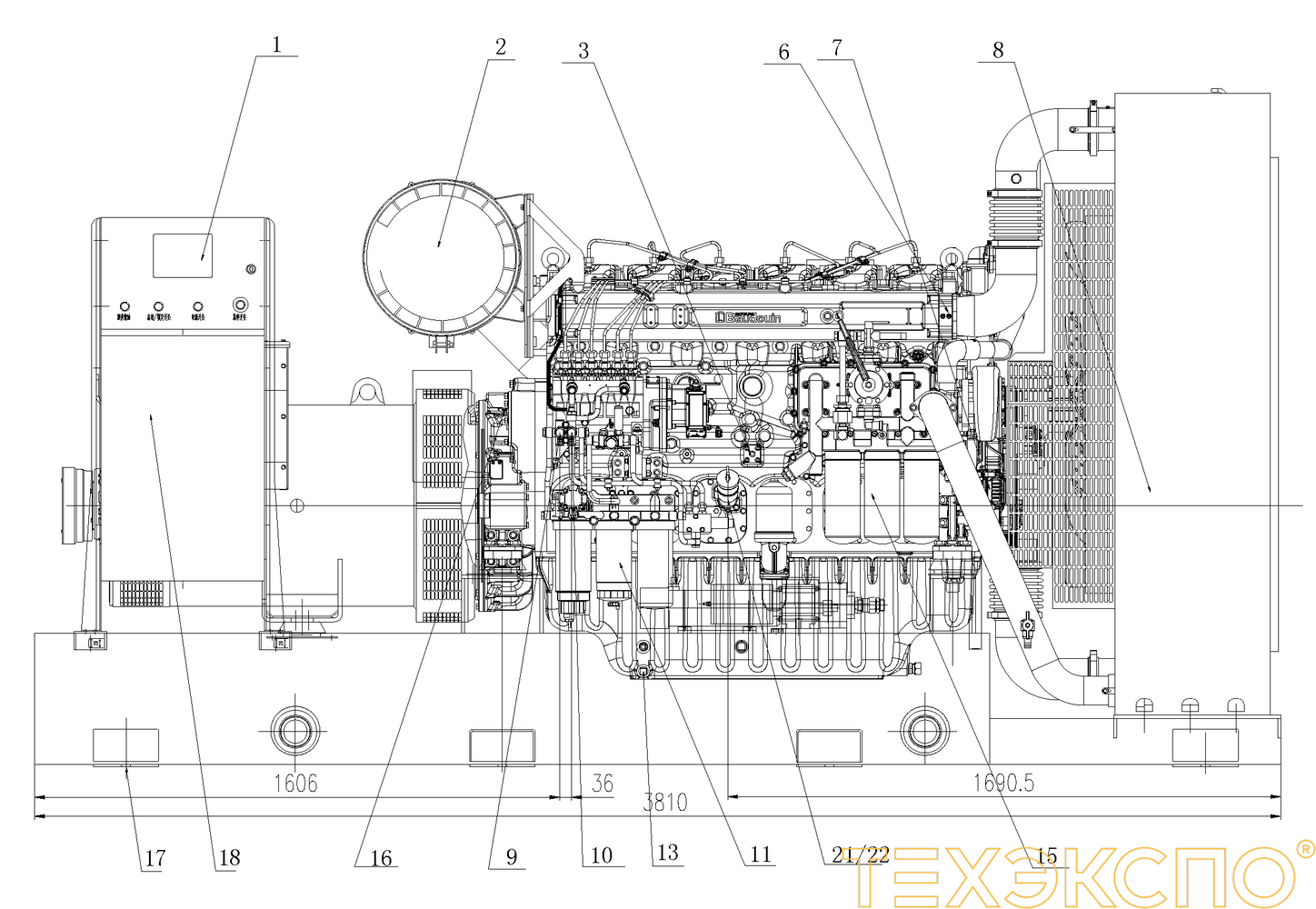 Weichai WPG700 B7 - ДЭС 500 кВт  за 5&nbsp;830&nbsp;039 рублей | Дизельная электростанция в Техэкспо
