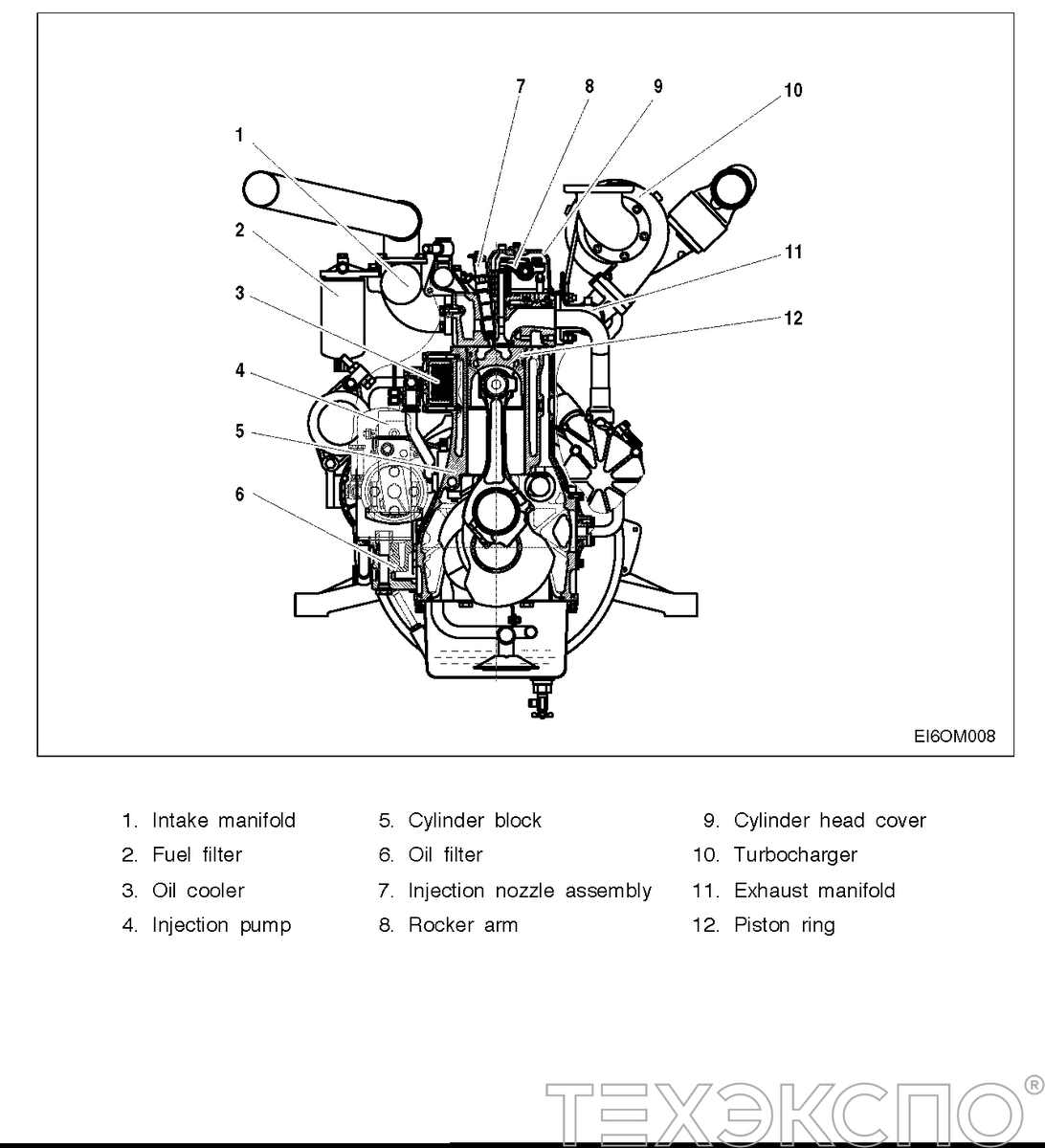 Двигатель doosan p126ti